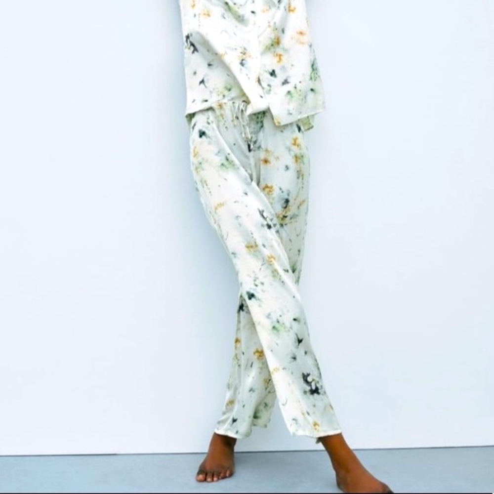 Zara tie dye pajama style drawstring pants
